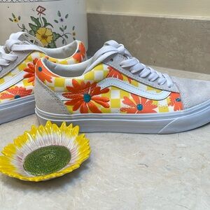 VANS - FLORAL CANVAS AND SUEDE SNEAKERS